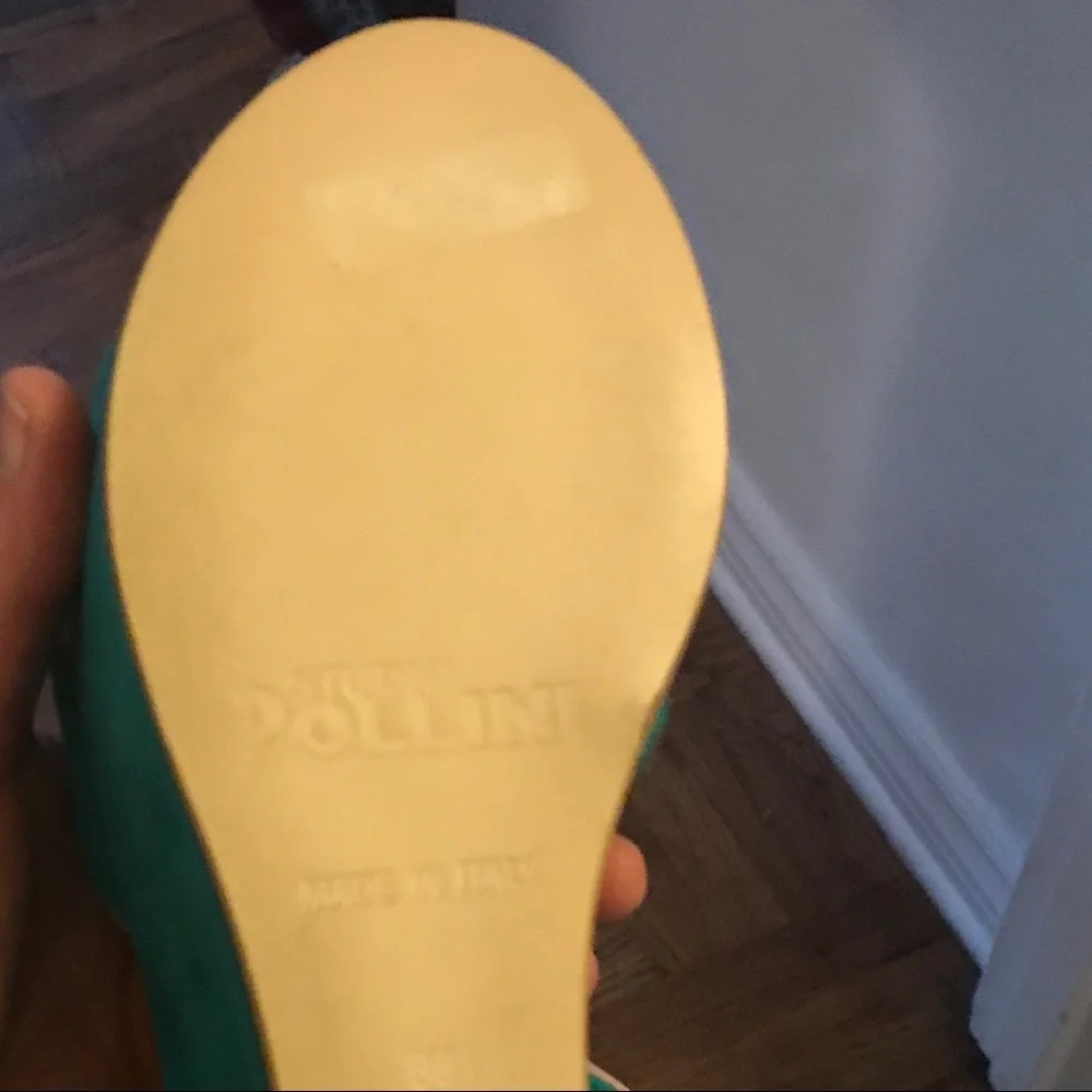 Studio Pollini Turquoise Suede Platform Sandals, size 38, made in Italy